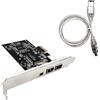 Rvluw Scheda PCI-E a 3 porte IEEE-1394a con connettori a 6 pin e 4 pin, per videocamere DV e registrazione video di fotocamera digitale su Windows e Mac OS, trasferimento dati 400 Mbps
