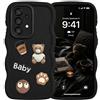 BOKYAS Custodia Kawaii 3D per Samsung Galaxy A33 5G | Cover Silicone TPU con Orsetto Teddy e Design Cartoon, Antiurto, Antiscivolo, Custodia Protettiva per Donna Ragazza, Nero