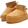 JOMIX Stivaletti Donna Bassi con Plateau Invernali Imbottiti in Pelliccia | Fodera Calda in Pelliccia, Suola platform Antiscivolo, Tomaia in Scamosciato, Design Slip-on Facile