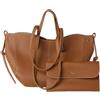 CORIOS Borsa a Mano Donna Borse a Spalla a Tracolla a Forma di Mezzaluna Grande Capacità Borsa per la Spesa PU Pelle Borse Secchiello Elegante Tote 2 Pezzi per Quotidiano Lavoro e Shopping Marrone L