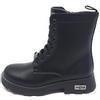 Generico Cult Anfibio T-740 Nero con Zip Laterale,Stivale Combat total black per ragazza