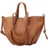 CORIOS Borsa a Mano Donna Borse a Spalla a Tracolla a Forma di Mezzaluna Grande Capacità Borsa per la Spesa PU Pelle Borse Secchiello Elegante Tote 2 Pezzi per Quotidiano Lavoro e Shopping Marrone S