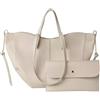 CORIOS Borsa a Mano Donna Borse a Spalla a Tracolla a Forma di Mezzaluna Grande Capacità Borsa per la Spesa PU Pelle Borse Secchiello Elegante Tote 2 Pezzi per Lavoro e Shopping Albicocca L