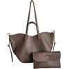 CORIOS Borsa a Mano Donna Borse a Spalla a Tracolla a Forma di Mezzaluna Grande Capacità Borsa per la Spesa PU Pelle Borse Secchiello Elegante Tote 2 Pezzi per Quotidiano Lavoro e Shopping Caffè L