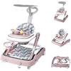 OHMG Girello Babywalker 5 in 1, carrello di risveglio e passeggiata, con ruote, leggero, musica, area di gioco, girello pieghevole (rosa-65 x 58 x 90 cm)