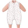 Teechodina Sacco nanna per bambini con piedini, per tutto l'anno, sacco nanna invernale con gambe e maniche lunghe rimovibili, 2,5 Tog, fiori di ciliegio, 90 cm, altezza del bambino 105-115 cm