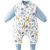 Teechodina Sacco nanna per bambini con piedini, per tutto l'anno, con gambe e maniche rimovibili, 2,5 tog, motivo giraffa, koala, 80 cm, altezza del bambino 85-95 cm
