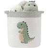YFNHOME Cesta Giochi Bambini, Piccolo Cesto Portagiochi Bambini maschi, Dinosauro | Cesto per Coperte Soggiorno 30.5 × 30.5 cm, Portagiochi in Corda di Cotone per Peluche, Cesto Portabiancheria per Cameretta