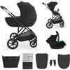 kk Kinderkraft Kinderkraft PRIME 3 Passeggino 3in1 Leggero, Ruote 8/12, MINK PRO 2, Nero