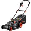 Dnipro-M Tosaerba elettrico 1600 W, larghezza di taglio 38 cm, altezza di taglio regolabile in 6 posizioni (20-70 mm), cesto da 45 l, regolazione del manubrio, per giardini fino a 600 m², 38N