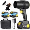 Lemolifys Soffiatore a Batteria Potente, 300 km/h Soffiatore Foglie a Batteria con 2 Batterie 3,0Ah e Caricabatteria, 21V 550W Leggero Soffiatore da Giardino per Terrazzo, Vialetto e Auto
