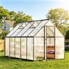 Jaxguom Serra in alluminio da giardino, 280 x 170 x 195 cm, 4,7 m² | Pannelli in policarbonato da 4 mm, per esterni e coltivazione di pomodori, con fondazione e lucernario, stabile