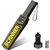 R RANSENERS Bacchetta portatile per metal detector, bacchetta di sicurezza, allarme sonoro e vibrazione, portatile, regolabile, rileva armi e coltelli (alta sensibilità, nero)