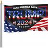 FENGSHOUNIAN Bandiera Trump 2024 - Make America Great Again - 9 x 1,5 m double-face made in usa bandiera Donald Trump - bandiere presidenziali per auto e barche, con 2 occhielli in ottone per (3 x 5D100)