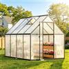 Jaxguom Serra in alluminio da giardino, 224 x 170 x 195 cm, 3,8 m² | Pannelli in policarbonato da 4 mm, per esterni e coltivazione di pomodori, con fondazione e lucernario, stabile