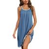 Litherday Camicia da Notte Donna Spalline Bordo Contrasto Senza Maniche | Tessuto Fluido E Leggero, Spalline Sottili E Bordo A Contrasto, Taglio Senza Maniche Per Dormire, Casa, Relax E Vacanza