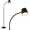 BRILONER - Lampada da terra LED senza fili touch, dimmerabile, piantana, lampada da pavimento, a batteria, ricaricabile e sorgente luminosa intercambiabile, 5,5W, 500lm, altezza 126,5 cm, nero