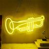 CoolGift Mart Luce al neon a forma di tromba, dimmerabile, a LED, da parete, alimentata tramite USB, decorazioni per camera da letto, soggiorno, studio, studio, regalo per gli appassionati di tromba e