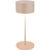 BRILONER - Lampada da tavolo senza fili IP44 con touch, dimmerabile, bordo luminoso, lampada da scrivania senza fili, lampada da comodino ricaricabile, 8x18 cm, beige