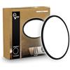B.K.Licht - Pannello LED piatto con illuminazione indiretta, luce bianco neutro, protezione IP44, plafoniera bagno, plafoniera cucina, lampadario, lampada soffito, 42 x 3 cm, nero