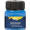 KREUL 90956 - Vernice per tessuti Javana per tessuti chiari e scuri, 20 ml blu vetro, carattere pastoso, per timbrare e stenografare, lavabile dopo il fissaggio