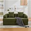 MAMAINI Divano letto 2 in 1 per due persone pieghevole con due cuscini, divano versatile per camera degli ospiti e soggiorno, ciniglia verde