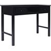 Generic Scrivania in legno nero 110 x 45 x 76 cm | 2 Cassetti, Scomparto Aperto, Paulownia E Pioppo, Tavolo Console, Facile Da Montare