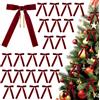 DARENYI 24 Pezzi Fiocchi di Nastro di Natale Bordeaux, Fiocco Decorativo Natalizio Grande per Albero di Natale Ghirlanda Natalizia Natalizio Addobbi Decorazione per Porta Casa Regalo Fai da Te