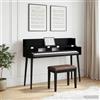 WERNBUPS Tavolo da studio nero effetto rovere, 130 x 40 x 19,5 cm | In legno, con scomparti, configurazione flessibile, per tastiera, studio domestico