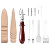REBECCAGIBSON Kit strumenti artigianali in pelle 23 pezzi, Set attrezzi per la lavorazione del cuoio, strumento fai-da-te in pelle, include punzoni, attrezzi per la lavorazione, per il fai da te, cinture, portafogl
