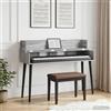 WERNBUPS Tavolo da studio Sonoma, grigio, 130 x 40 x 19,5 cm, in legno | Spazio con scomparti, configurazione flessibile, per tastiera, studio domestico
