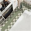 Hixingo Tappeto Cucina in Diatomite, Motivo a Scacchi Passatoia Cucina Antiscivolo Lavabile Tappeti da Cucina, Tappeto da Cucina Tappeto da Bagno Tappetino per Doccia (45x180cm,Verde Salvia)