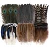 Holmgrem Confezione da 48 piume naturali, 6 varietà (pavone, fagiano, tacchino) per lavori fai da te, gioielli, cappelli, decorazioni per matrimoni e feste
