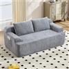 Yabunzel Cloud Sofa - Divano modulare a 2 posti, con memory foam e cuscino, grigio | Divano letto imbottito e divano in velluto a coste con seduta bassa, 2 cuscini, nucleo a molle, morbido e senza montaggio