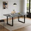 Coolywood Tavolo da pranzo allungabile con 3 lunghezze, 140/180/220 x 80 cm, adatto per 6-10 persone, forma dritta, gambe in metallo, stile semplice, tavolo per sala da pranzo, cucina, grigio