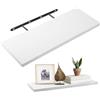 Peygre 1 Pz Mensola da Muro Galleggiante in Legno Bianca, 40x15x1,5 cm | Scaffale in Legno Bianco per Bagno, Camera da Letto, Cucina, Soggiorno, Ufficio, Corridoio, 40x15x1,5 cm