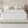 DEWINNER Materasso 160 x 200 x 28 cm, materasso ibrido a molle insacchettate con schiuma memoria, fermezza media H3/H4