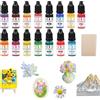 Hcunbsu Pigmenti colorati per polveri da colata, 15 x 10 ml, colore per | Pigmenti colorati per gesso e calcestruzzo, con 15 bastoncini, pigmento a base d'acqua, per modellismo