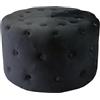 milani home - pouf rotondo, velluto, seduta poggiapiedi, nero, 67 x 67 x 41 cm