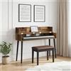 WERNBUPS Scrivania studio in legno anticato, 130 x 40 x 19,5 cm | legno, stabile, molto spazio, configurazione flessibile, design moderno, per tastiera