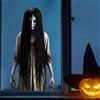 FOSDICK Halloween Decorazioni Parete, Adesivi Murali con Donna Fantasma | Adesivi Halloween Finestre Porte Vetrofanie, Adesivi da Parete con Capelli Lunghi Per Casa, Stregata, Bar, Camera da Letto
