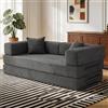 Vipbear Divano Letto Pieghevole 5 in 1 da 200 cm,Modulare 3 Posti,Grigio | Divano Convertibile Senza Struttura in Velluto a Coste con Schiuma Viscoelastica, Ideale per Soggiorno
