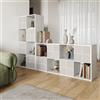 FOERPL Scaffale per libri con 8 cubi, scaffale per libri, divisorio a cubi, scaffale per soggiorno, ufficio, camera dei bambini, bianco, legno MDF, orizzontale o verticale