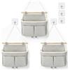 Yuyuki 3 Pezzi Borsa Portaoggetti da Parete Organizer da Appendere Durevole | 25 x 27 cm Organizzatore Appeso Grigio con 6 Ganci e 3 Spaghi Organizer Bagno per Cucina Camper Dormitorio