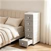 ZNLLQZN Cassettiera stretta con ruote, colore: grigio | Armadio a 5 cassetti, in polipropilene, salvaspazio, per cucina, bagno, camera da letto e lavanderia, 25 × 34 × 82 cm