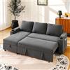 JUMMICO Divano Letto Angolare 3 Posti con Contenitore e Braccioli Multifunzione, Convertibile per Soggiorno,Grigio