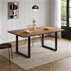 Coolywood Tavolo da pranzo allungabile con 3 lunghezze, 140/180/220 x 80 cm, adatto per 6-10 persone, stile semplice, tavolo per sala da pranzo, cucina, colore legno di noce