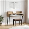 WERNBUPS Scrivania da studio in rovere Artisan, 152 x 40 x 19,5 cm, in | Contenitore con scomparti, configurazione flessibile, design moderno, per home studio