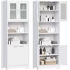 YUNSCEND Mobile Bagno Alto, Mobiletto Bagno Salvaspazio, Colonna Armadio | Ripiani Regolabili, Armadio Mobiletto Portaoggetti con Spazio Aperto per Bagno/Cucina/Soggiorno/Ingresso, 40x60x180cm Bianco