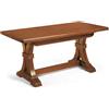 milani home - tavolo da pranzo allungabile 160-340 x 85 cm, legno massello, tinta noce